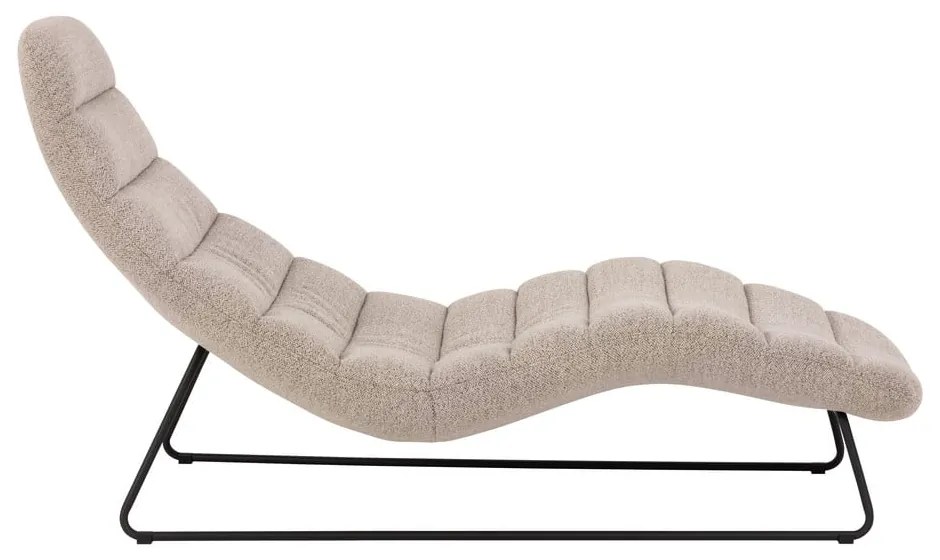 Beżowy szezlong z materiału bouclé Chaplin – Actona