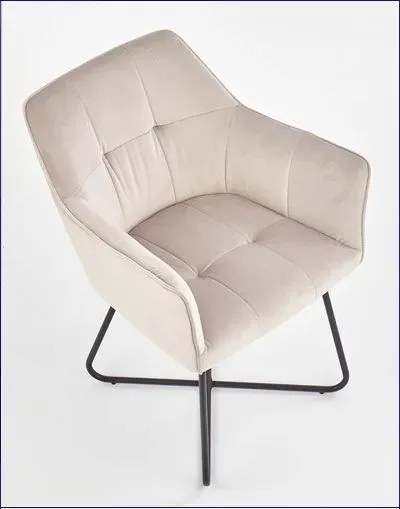 Beżowe designerskie krzesło kubełkowe L6-C64