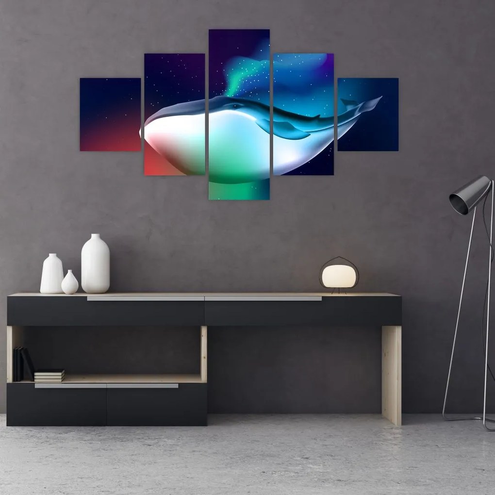 Obraz - Kosmiczny wieloryb (125x70 cm)