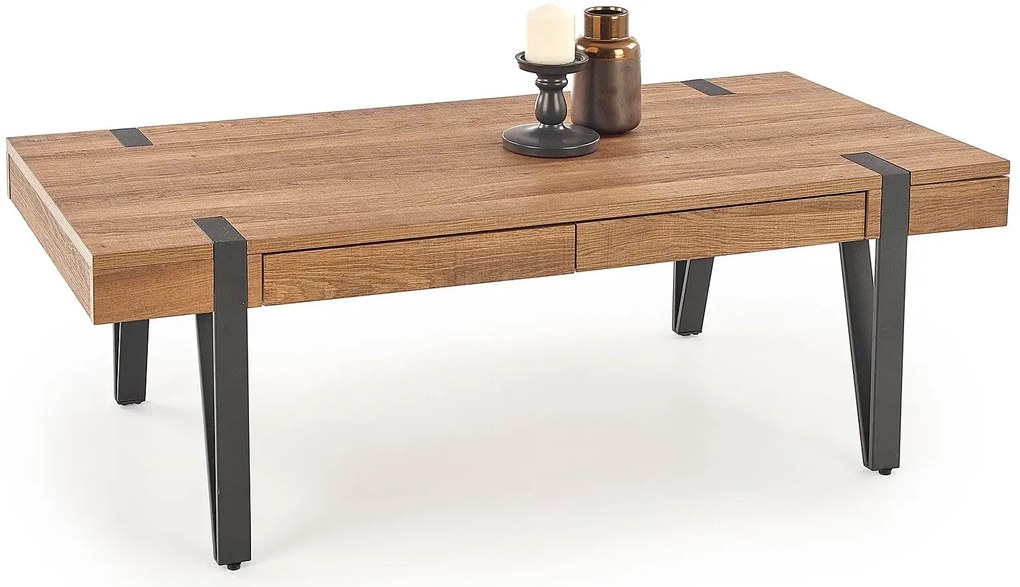 Ława z szufladami miodowy orzech N0-L01