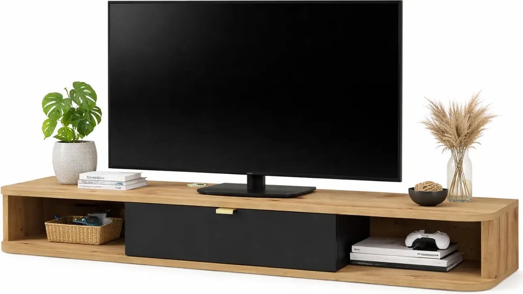 Szafka wisząca rtv dąb artisan czarny + S9-P26