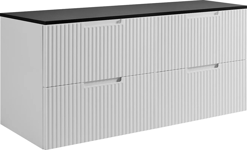 Szafka łazienkowa, biało-czarna, 160 (2 x 80) x 58,6 x 46 cm