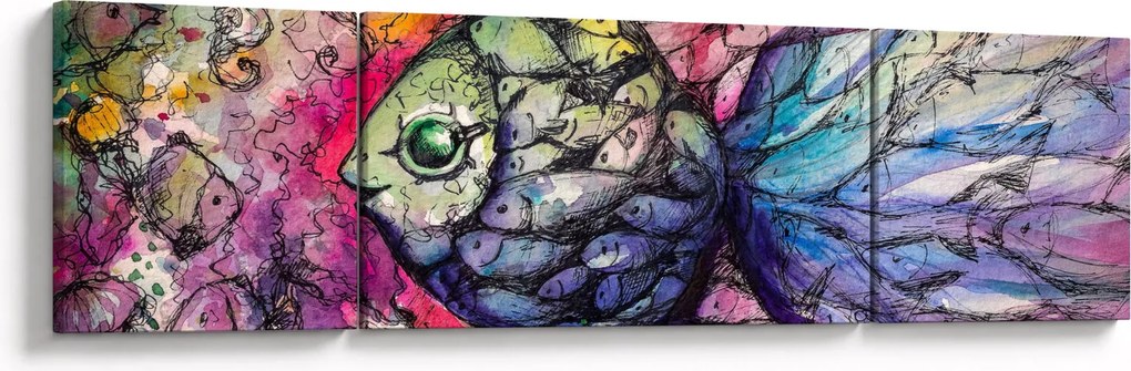 Obraz - Kolorowa rybka (170x50 cm)