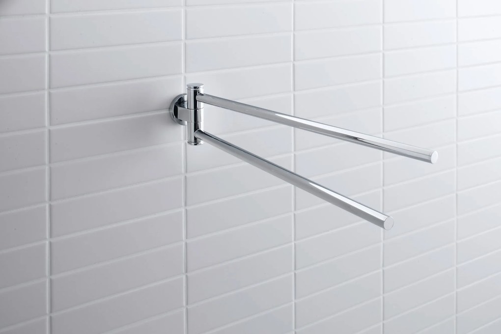 Duravit D-Code wieszak na ręczniki Chrom - obrotowy z 2 uchwytami