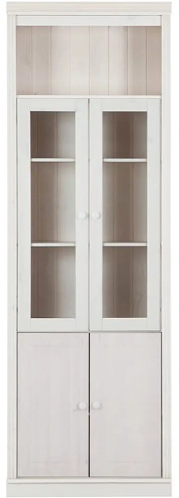 Biała witryna z litego drewna sosnowego 74x223 cm Anita – Støraa