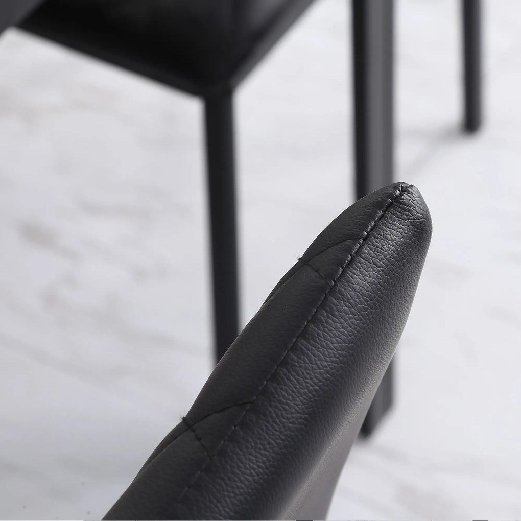 HOMCOM Zestaw 4 krzeseł jadalnianych tapicerowanych skóra ekologiczna wygodne i stylowe | Aosom PL