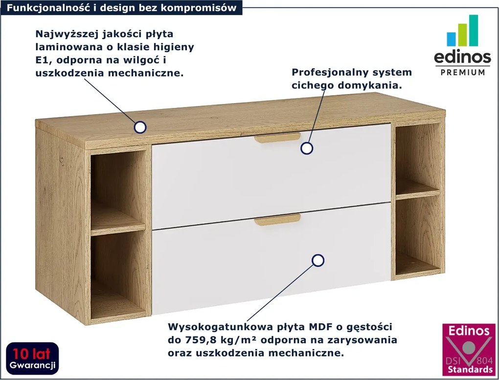 Biała wisząca szafka pod umywalkę z szufladami Z4-A74