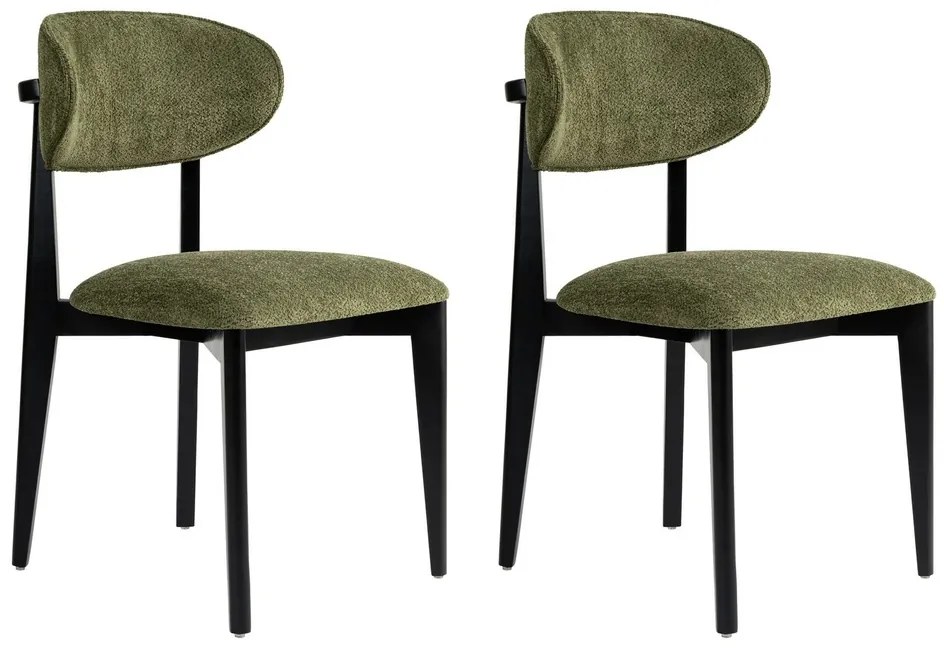 Zestaw krzeseł do jadalni Lionte Green and Black,2 szt.