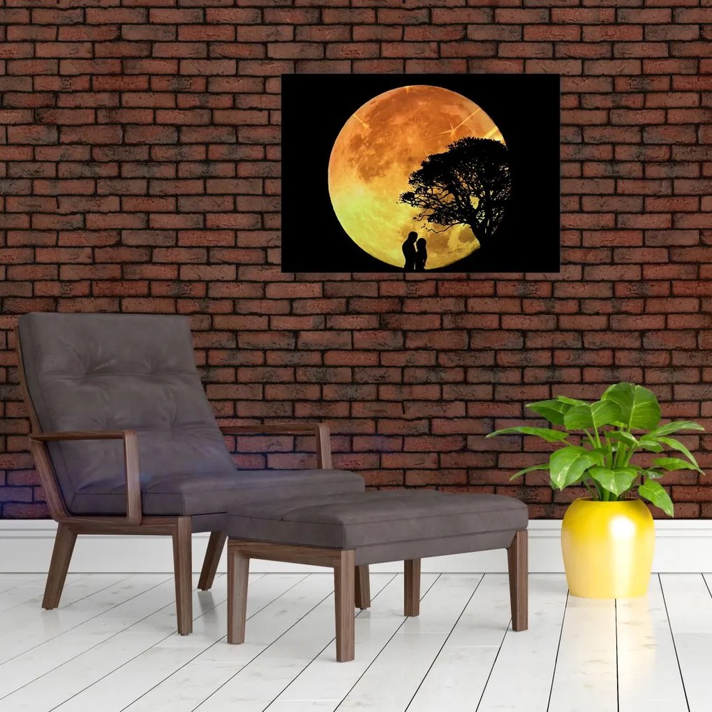 Obraz na szkle - cienie w świetle księżyca (70x50 cm)