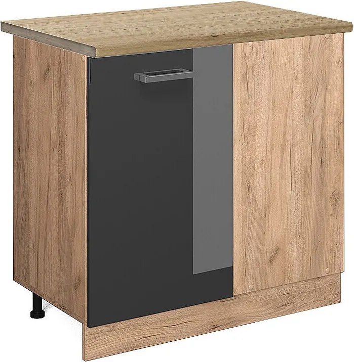 Szafka narożna antracyt wysoki połysk 86x60x81.6 r-line