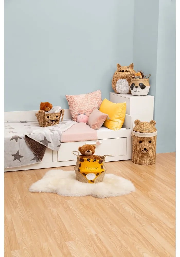Dziecięcy kosz na zabawki z hiacyntu wodnego w naturalnym kolorze ø 30x56 cm Bear – Compactor