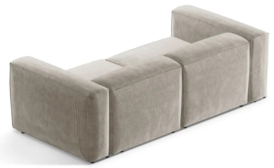 Beżowa sztruksowa sofa 224 cm Bergamo – Cosmopolitan Design