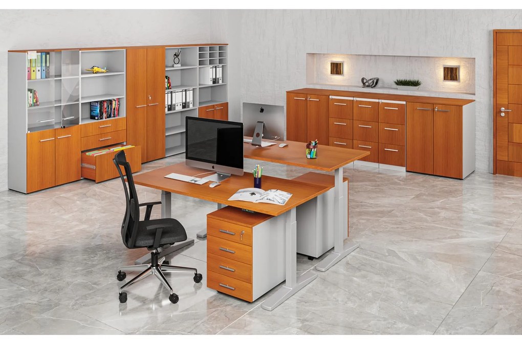 Szafa ubraniowa z wysuwem PRIMO GRAY, 800 x 420 x 1781 mm, szary/wiśnia