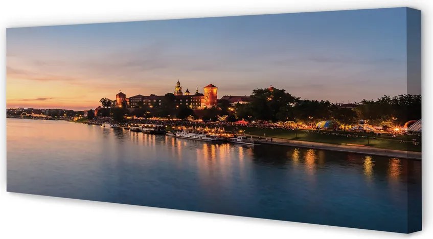 Obraz canvas na ścianę Zachód Słońca nad Zamkiem na Wawelu