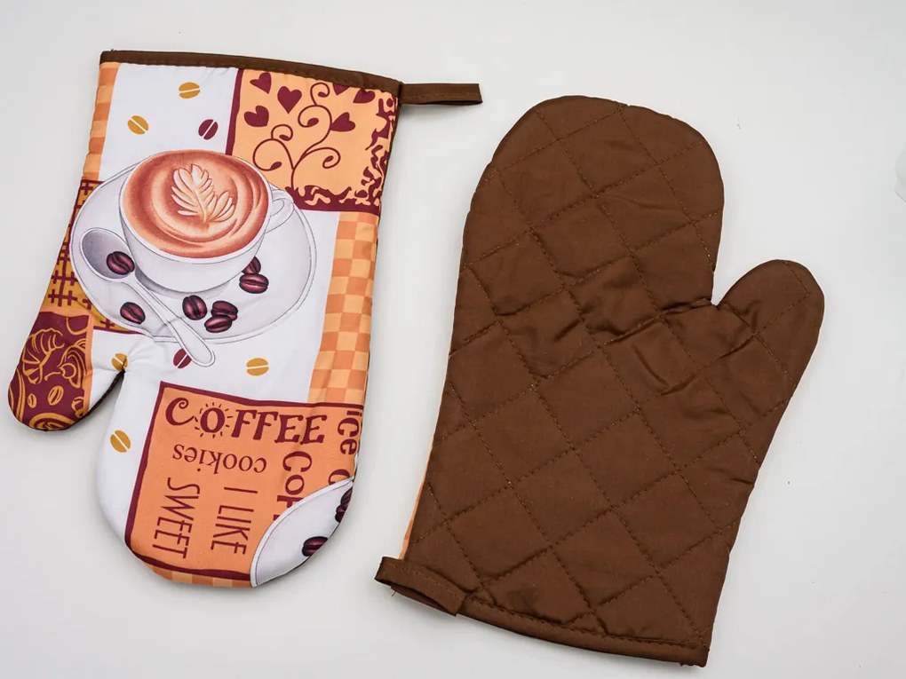 Zestaw 2 brązowych rękawic z magnesem COFFEE FROTH