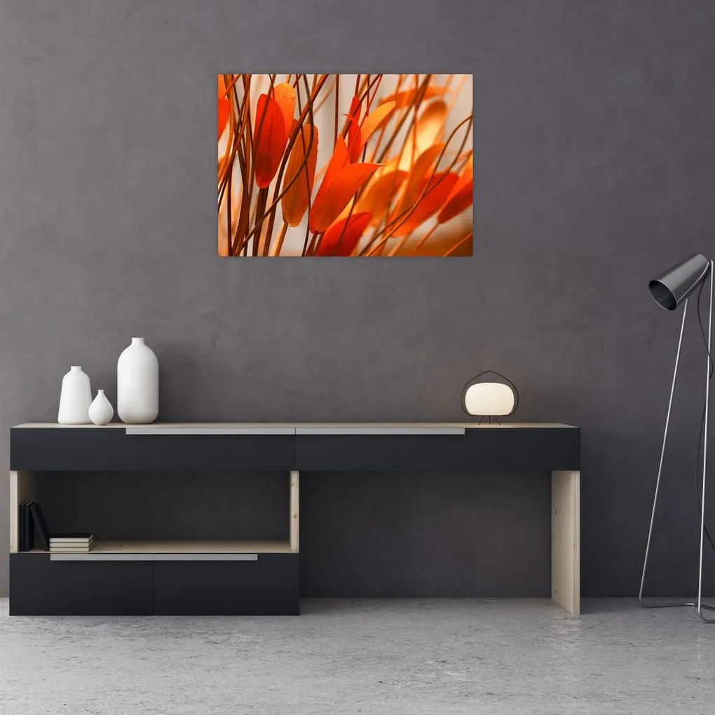Obraz na szkle płatków kwiatów (70x50 cm)