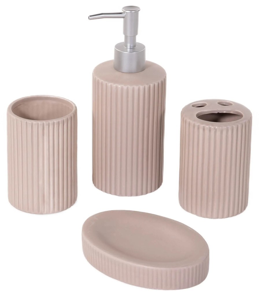 Zestaw ceramicznych akcesoriów łazienkowych, 4 elementy