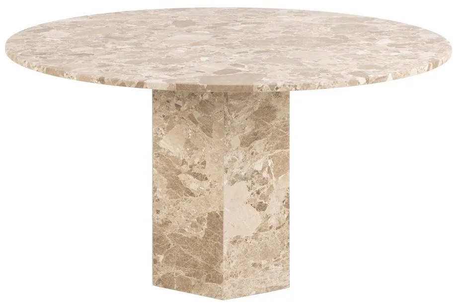 Jasnobrązowy marmurowy okrągły stół ø 130 cm Naxos – Actona