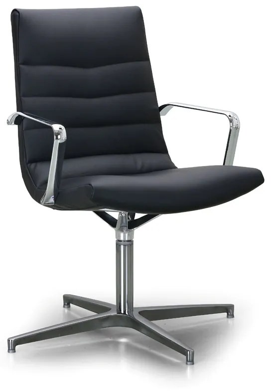 Krzesło konferencyjne skórzane PROKURIST, czarne