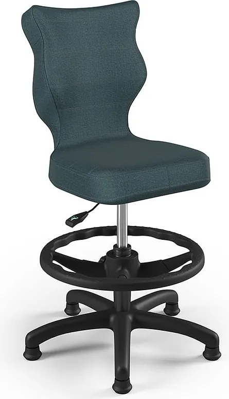 Krzesło dziecięce do biurka Petit Black z podnóżkiem rozmiar 3 (119-142 cm)