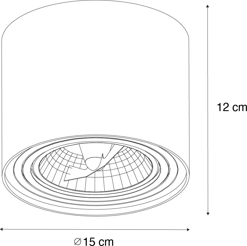 Zestaw 4 nowoczesnych czarnych reflektorów sufitowych obrotowych i uchylnych AR111 - Rondoo Up