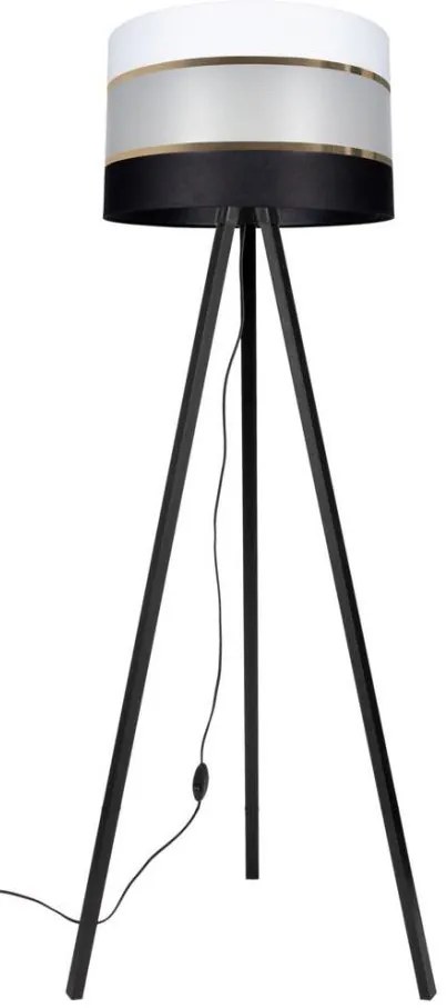 Lampa stojąca CORAL 1xE27/60W/230V wenge/czarny/biały/złoty