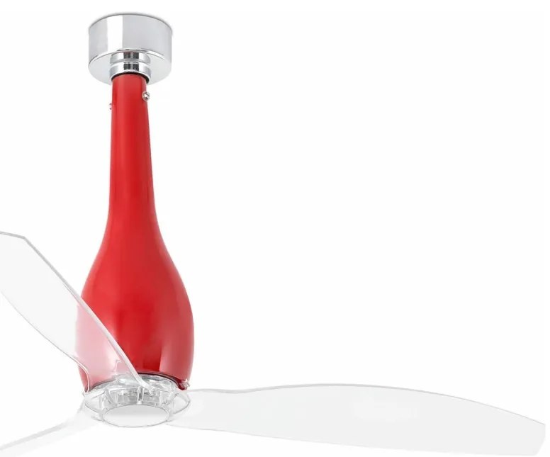 FARO 32002 Wentylator sufitowy ETERFAN czerwony/przezroczysty pr. 128 cm + DO