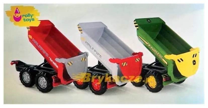 Rolly toys rollytrailer przyczepa wywrotka halfpipe john deere