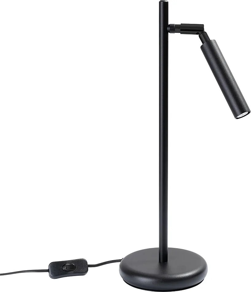Lampa Biurkowa Nowoczesny Pastelo, Stal - 1 Źródło - L.14 X H.43 Cm - Czarny