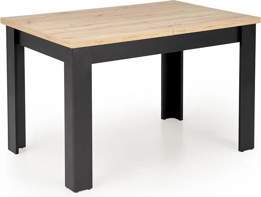 Klasyczny stół rozkładany dąb artisan + czarny K7-E79