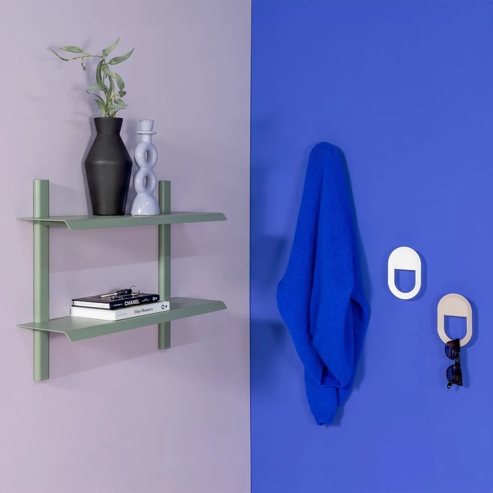 Szarozielona wielopoziomowa metalowa półka 60 cm Hola – Spinder Design