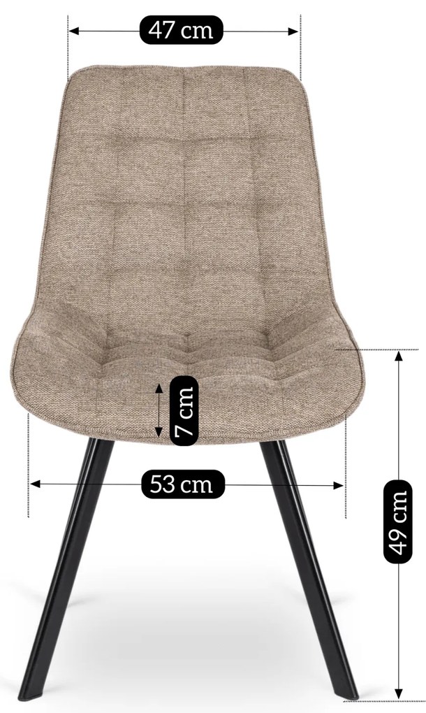 Krzesło Tapicerowane do Salonu RICK 2 Beżowe Nowoczesne Loft