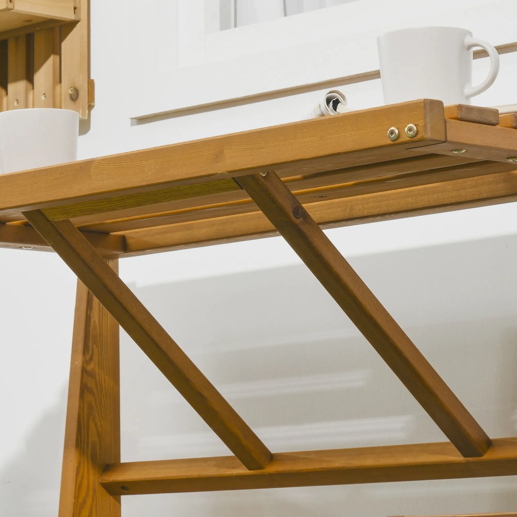 Ławka ogrodowa Outsunny, ławka parkowa 2 w 1, zestaw mebli ogrodowych dla 2 osób z drewna tekowego