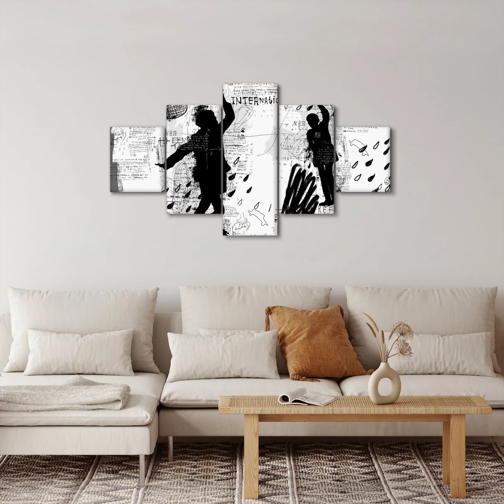 Obraz - Sztuka uliczna - zamieszanie (125x70 cm)