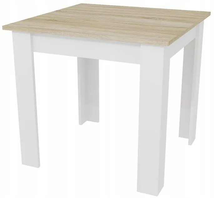 Zestaw jadalniany 1 + 4, stół MADO 80x80 biały/dąb sonoma + krzesła BALI MARK czarne