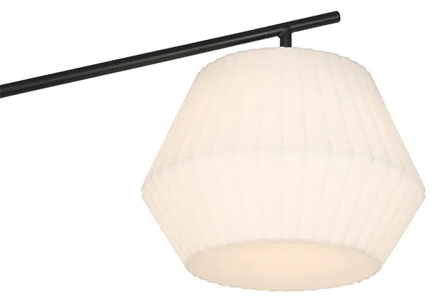Zewnetrzna Designerska lampa podłogowa zewnętrzna czarna z białym kloszem IP44 - RobbertDesignerski Oswietlenie zewnetrzne