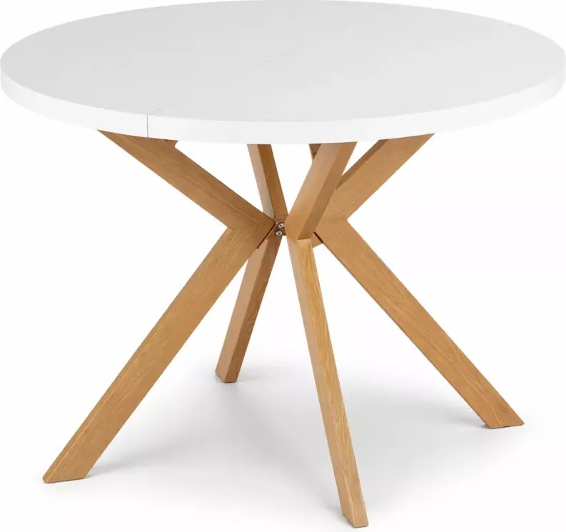 Okrągły stół Sorino z funkcją rozkładania 100-250 cm z blatem z płyty MDF i metalowymi nogami