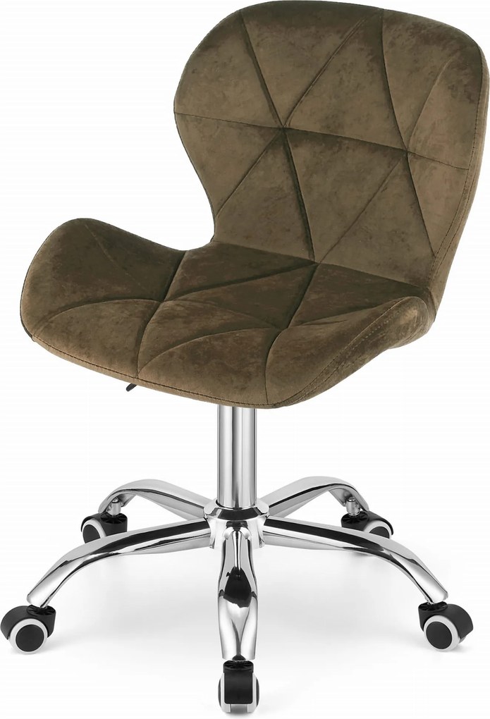 Zestaw do biura ZARIMO stół 80x40 cm, czarny + fotel AVOLA VELVET, brązowy