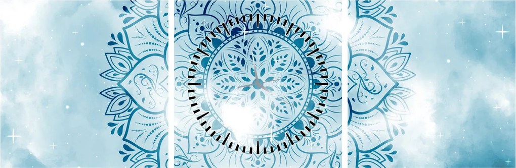 Obraz - Niebiańska mandala (z zegarem) (90x30 cm)
