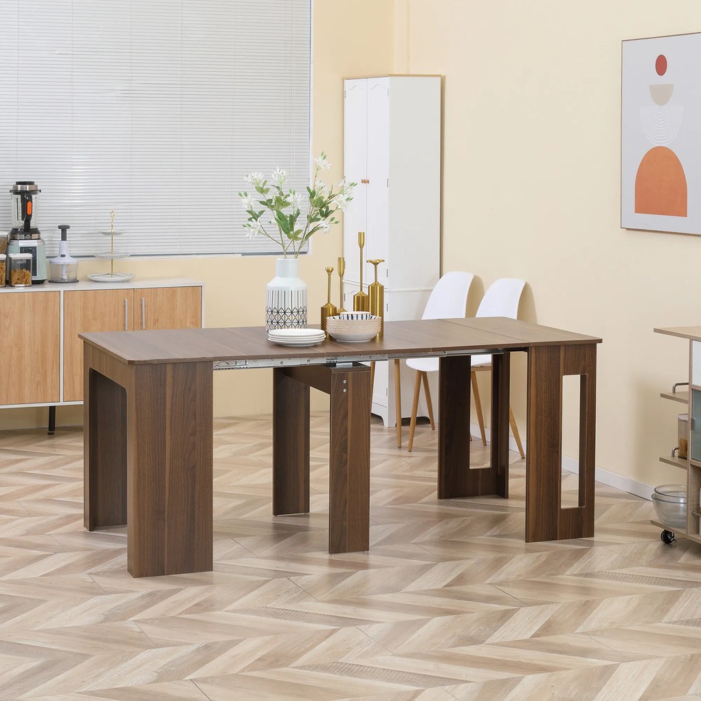 HOMCOM Stół rozkładany do jadalni nowoczesny stół kuchenny 180x85x75 cm kolor brązowy | Aosom PL