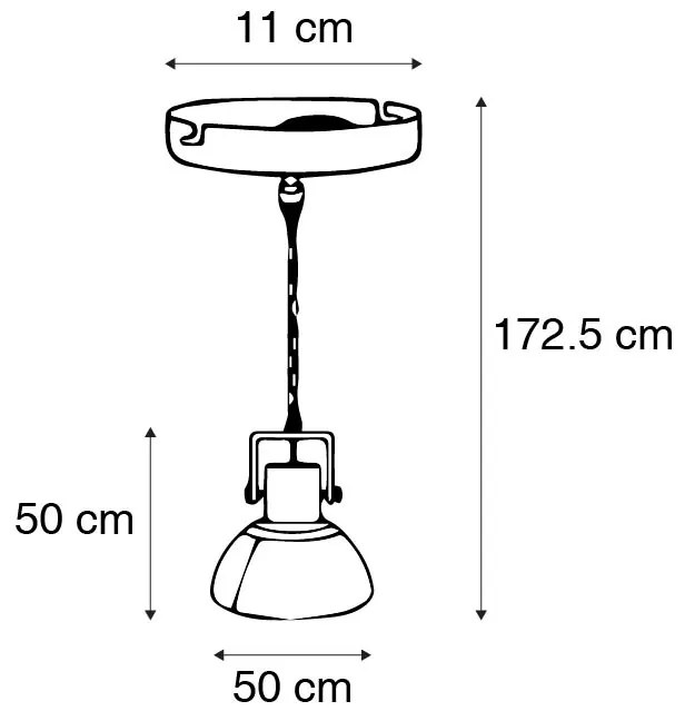 Industrialna lampa wisząca szara 40 cm - Samia SaboPrzemysłowy Oswietlenie wewnetrzne