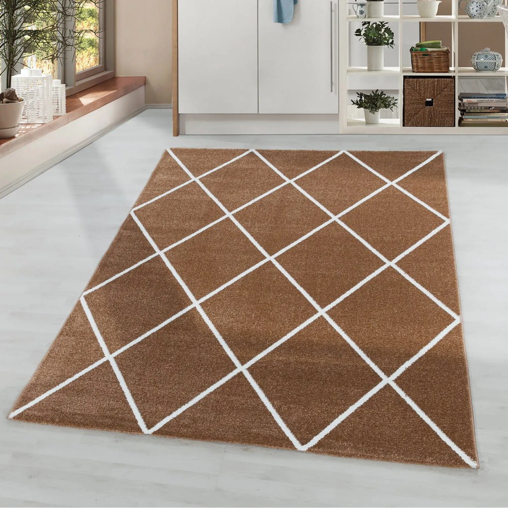 Dywan nowoczesny Rio romby ceglany 200 cm x 290 cm