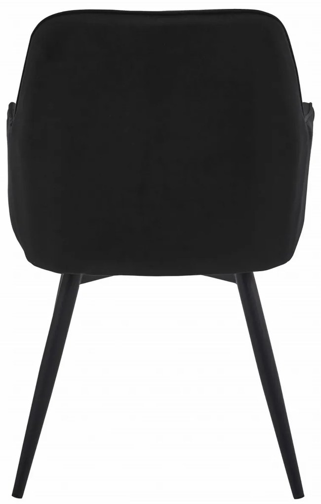 Obrotowy fotel jadalniany NANA360 VELVET, czarny
