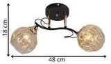 Czarno-złoty żyrandol z dwoma kloszami - A245 S7-M05