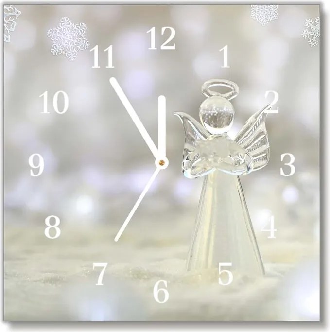 Zegar ścienny Świeta Szklany Aniołek Ozdoba