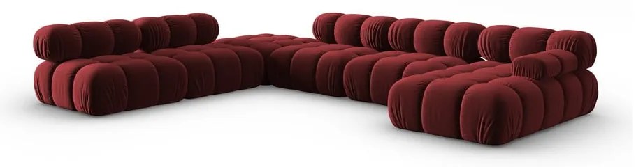Czerwona aksamitna sofa 379 cm Bellis – Micadoni Home