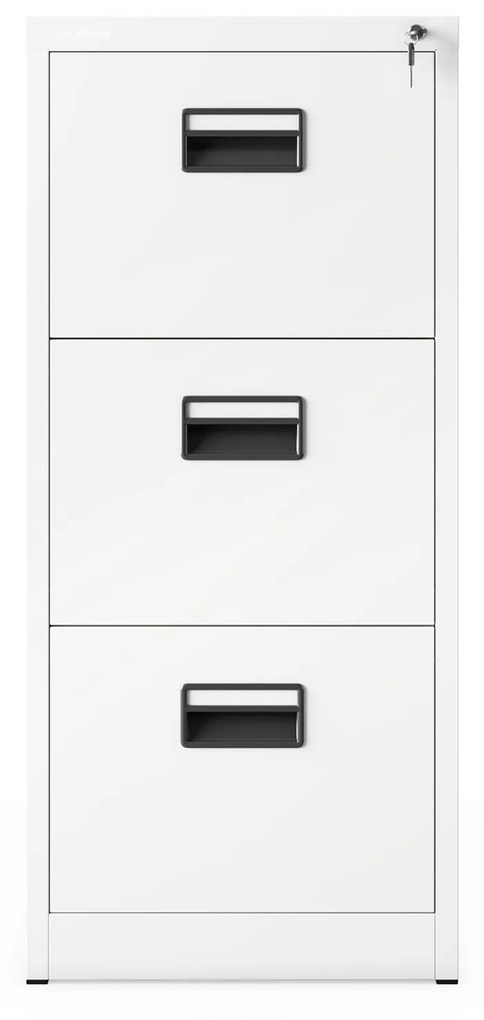 Szafa kartotekowa metalowa z 3 szufladami biała, 460x1020x620 mm: SARA