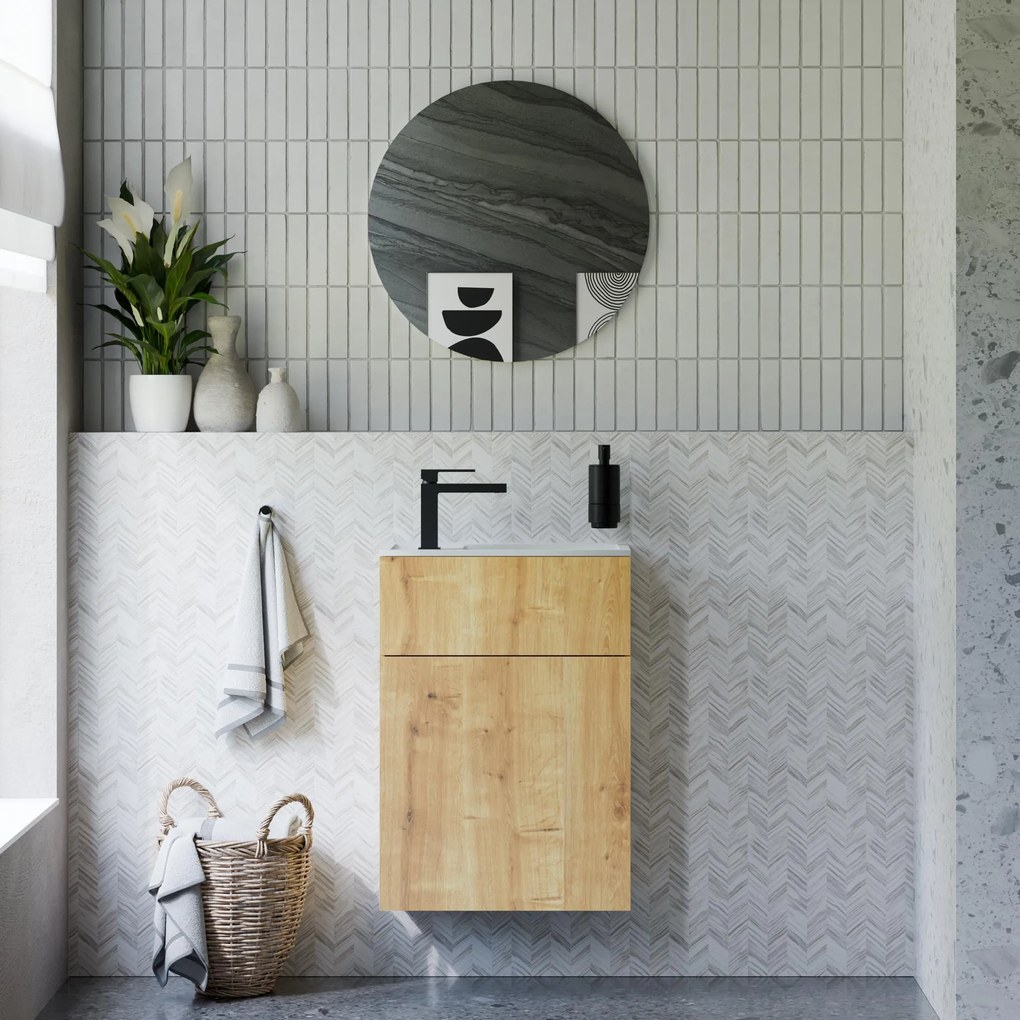 Badmöbel-Set KONDA 50 cm mit Mineralguss Waschbecken