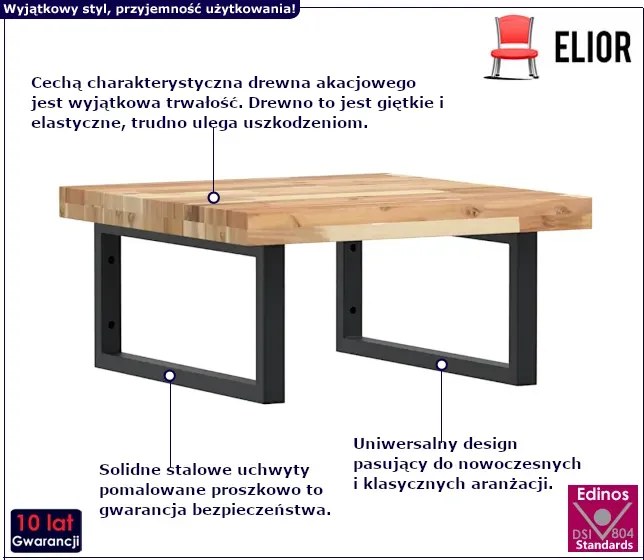 Łazienkowa półka nieobrobione akacjowe drewno W2-L42
