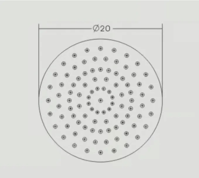 Ekstrapłaska deszczownica DPG2025Super płaska - okrągła 20 cm